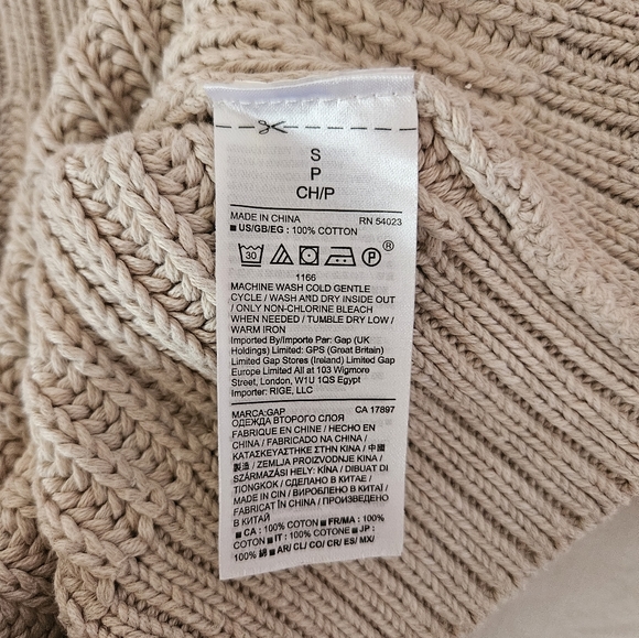 Gap Oatmeal Mock Neck Sweater Small - Picture 5 of 5